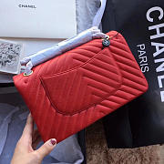 chanel classic handbag red  - 5