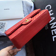 chanel classic handbag red  - 2
