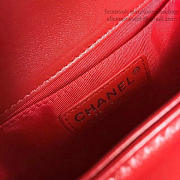 Chanel Medium Chevron Lambskin Quilted Boy Bag Red A13043 VS08698 - 4