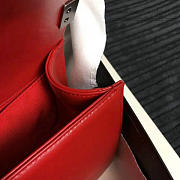 Chanel Medium Chevron Lambskin Quilted Boy Bag Red A13043 VS08698 - 6
