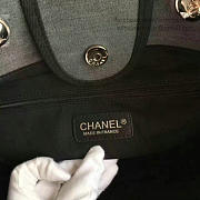 CHANEL Canvas And Sequins Shopping Bag (Black) - 4