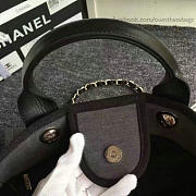 CHANEL Canvas And Sequins Shopping Bag (Black) - 2