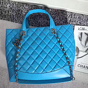 CHANEL Caviar Quilted Lambskin Shopping Tote Bag (Blue) 260301 VS08291 - 1