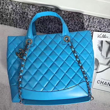CHANEL Caviar Quilted Lambskin Shopping Tote Bag (Blue) 260301 VS08291