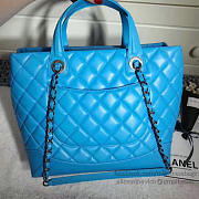 CHANEL Caviar Quilted Lambskin Shopping Tote Bag (Blue) 260301 VS08291 - 6