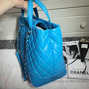 CHANEL Caviar Quilted Lambskin Shopping Tote Bag (Blue) 260301 VS08291 - 5