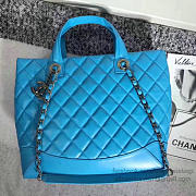 CHANEL Caviar Quilted Lambskin Shopping Tote Bag (Blue) 260301 VS08291 - 4