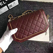 Chanel Lambskin And Calfskin Flap Bag Burgundy A91836 VS07985 - 6