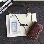 Chanel Lambskin And Calfskin Flap Bag Burgundy A91836 VS07985 - 2