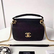 Chanel Grained Calfskin Mini Top Handle Flap Bag Black A93756 VS09826 - 1