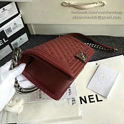 Chanel Quilted Caviar Medium Boy Bag Burgundy 180301 VS07454 - 4