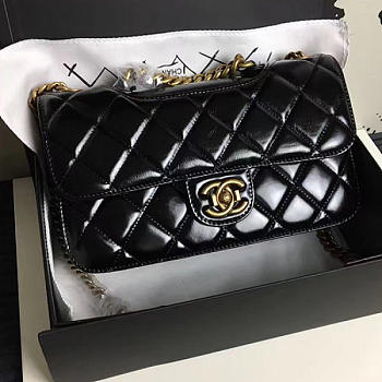 Chanel Oil Wax Leather Perfect Edge Bag Gold Black A14041 VS06794