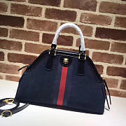 GUCCI Re(Belle) Suede Medium Top Handbag (Navy Blue) ‎516459 - 3