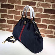 GUCCI Re(Belle) Suede Medium Top Handbag (Navy Blue) ‎516459 - 4