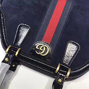GUCCI Re(Belle) Suede Medium Top Handbag (Navy Blue) ‎516459 - 5