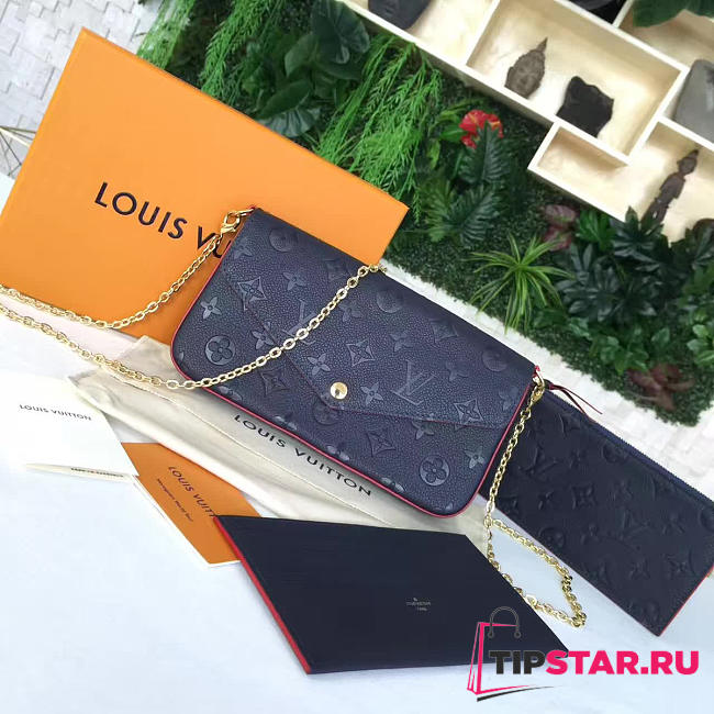  louis vuitton pochette CohotBag  felicie marine rouge 3262 - 1