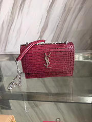 YSL Sunset Chain Wallet In Crocodile Embossed Shiny Leather 4867 - 1