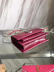 YSL Sunset Chain Wallet In Crocodile Embossed Shiny Leather 4867 - 6