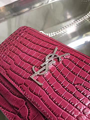 YSL Sunset Chain Wallet In Crocodile Embossed Shiny Leather 4867 - 5
