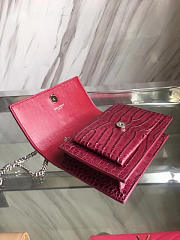 YSL Sunset Chain Wallet In Crocodile Embossed Shiny Leather 4867 - 4