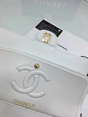 Chanel Calfskin Leather Flap Bag Gold White 25cm - 4