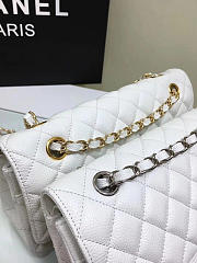 Chanel Calfskin Leather Flap Bag Gold White 25cm - 3