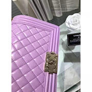 Chanel Quilted Lambskin Medium Boy Bag Violet A67086 VS02341 - 4