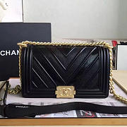 Chanel Chevron Quilted Medium Boy Bag Black A67086 VS00849 - 2