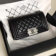 Chanel Small Caviar Quilted Lambskin Boy Bag Black A13043 VS07183 - 1
