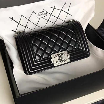 Chanel Small Caviar Quilted Lambskin Boy Bag Black A13043 VS07183