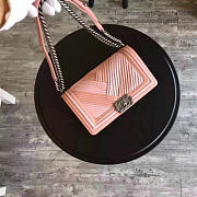 Chanel Medium Chevron Lambskin Quilted Boy Bag Pink A13044 VS03443 - 3