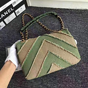 Chanel Canvas Patchwork Chevron Medium Flap Bag Khaki 040101 VS06628 - 6