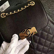 chanel grained calfskin gold-tone metal backpack black a93749 vs08053 - 2