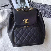 Chanel grained calfskin gold-tone metal backpack black a93748 vs00467 - 1