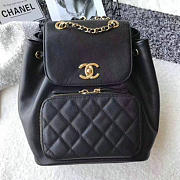Chanel grained calfskin gold-tone metal backpack black a93748 vs00467 - 4