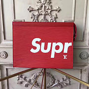 louis vuitton supreme CohotBag clutch bag red m41366  - 1