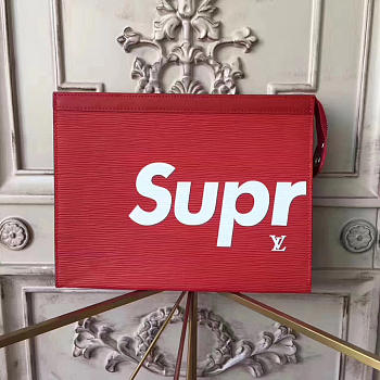 louis vuitton supreme CohotBag clutch bag red m41366 