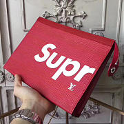 louis vuitton supreme CohotBag clutch bag red m41366  - 4