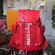 louis vuitton supreme backpack red water ripple m41709 - 1