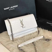 YSL Sunset Chain Wallet In Crocodile Embossed Shiny Leather 4834 - 1