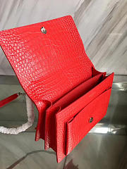 YSL Medium Sunset Bag Crocodile Embossed Shiny Leather 4853 - 3
