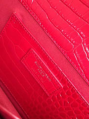 YSL Medium Sunset Bag Crocodile Embossed Shiny Leather 4853 - 2