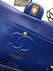 Chanel Lambskin Leather Flap Bag Gold/Silver Blue 25cm - 3