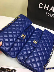 Chanel Lambskin Leather Flap Bag Gold/Silver Blue 25cm - 5