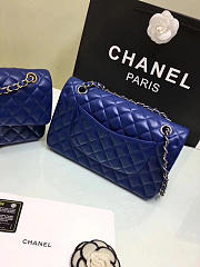 Chanel Lambskin Leather Flap Bag Gold/Silver Blue 25cm - 6