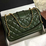 Chanel Quilted Lambskin Gold-Tone Metal Flap Bag Green A91365 VS06525 - 3