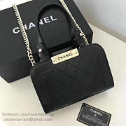 CHANEL Small Label Click Leather Shopping Bag (Black) A93731 VS02581 - 2