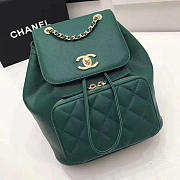 Chanel grained calfskin gold-tone metal backpack green a93748 vs03992 - 1