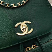 Chanel grained calfskin gold-tone metal backpack green a93748 vs03992 - 5