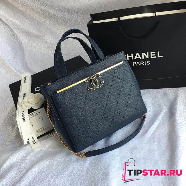 CHANEL Small Shopping Bag (Dark Blue) 57563 - 1